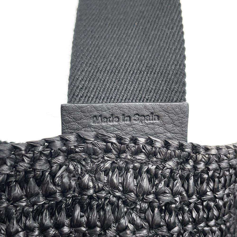 Loewe Fold Shopper Tote Bag Raffia Black Basket - Picture 12 of 12